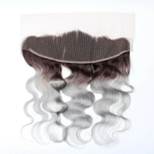Load image into Gallery viewer, Luxury Body Wave Malaysian Dark Roots Grey 13x4 Lace Frontal 13x4 Virgin Hair 7A
