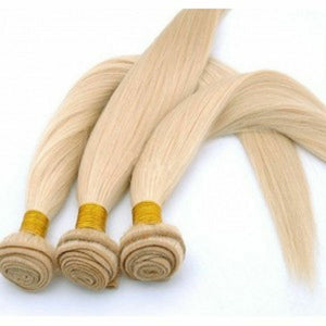 Luxury Silky Straight Bleach Blonde #613 Brazilian Virgin Human Hair Extensions