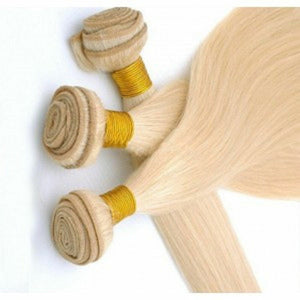 Luxury Silky Straight Bleach Blonde #613 Brazilian Virgin Human Hair Extensions