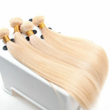 Load image into Gallery viewer, Luxury Silky Straight Bleach Blonde #613 Peruvian Virgin Human Hair Extensions
