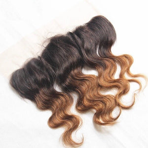 Luxury Brazilian Two Tone Ombre Auburn #30 Body Wave Hair Extensions + Frontal