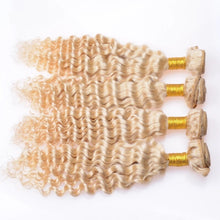 Load image into Gallery viewer, Luxury Deep Wave Brazilian Bleach Blonde #613 Virgin Human Hair Extensions
