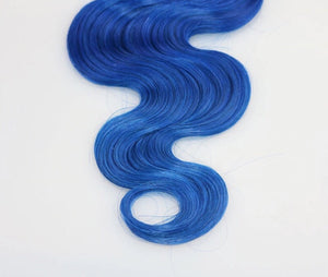 Luxury Dark Roots Blue Body Wave Brazilian Ombre Virgin Human Hair Extensions