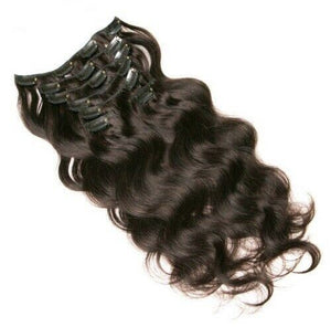 Luxury Brazilian Clip In Virgin Human Hair Extensions Body Wave 7pcs 120g