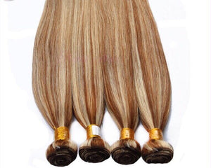 Luxury Peruvian Straight Brown Piano #8/613 Highlight Human Hair Extensions