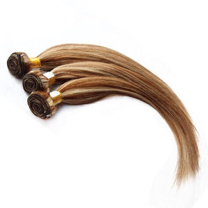 Luxury Peruvian Straight Brown Piano #8/613 Highlight Human Hair Extensions