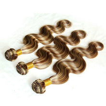 Load image into Gallery viewer, Luxury Body Wave Peruvian Brown Piano #8/613 Highlight Human Hair Extensions
