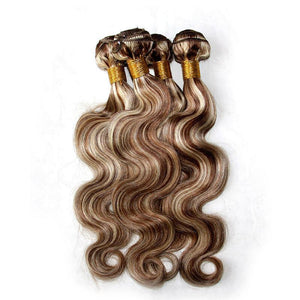 Luxury Body Wave Peruvian Brown Piano #8/613 Highlight Human Hair Extensions
