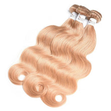 Load image into Gallery viewer, Luxury Peruvian Honey Blonde #27 Body Wave Virgin Human Hair Extensions Wavy 10A
