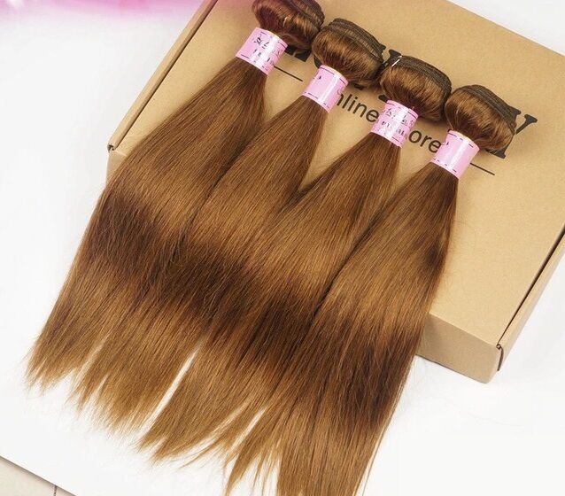 Luxury Silky Straight Brazilian Light Brown #8 Virgin Human 7A Hair Extensions