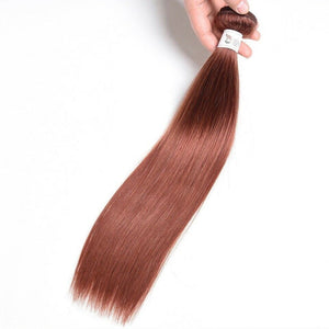 Luxury Peruvian Dark Auburn #33 Silky Straight Virgin Human Hair Extensions 10A