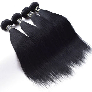 Luxury Jet Black #1 Silky Straight Malaysian Virgin Human Hair Extensions Weave