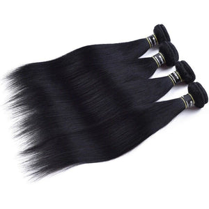 Luxury Jet Black #1 Silky Straight Malaysian Virgin Human Hair Extensions Weave