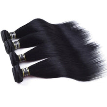 Load image into Gallery viewer, Luxury Jet Black #1 Silky Straight Malaysian Virgin Human Hair Extensions Weave

