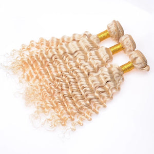 Luxury Deep Wave Peruvian Bleach Blonde #613 Virgin Human Hair Extensions