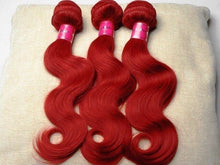 Load image into Gallery viewer, Luxury Body Wave Brazilian Hot Red Virgin Human Hair Weave Weft Extensions
