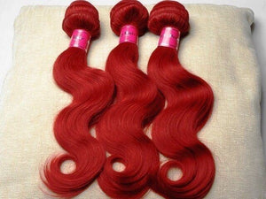 Luxury Body Wave Brazilian Hot Red Virgin Human Hair Weave Weft Extensions