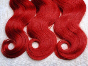 Luxury Body Wave Brazilian Hot Red Virgin Human Hair Weave Weft Extensions