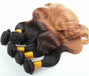 Luxury Brazilian Honey Blonde Ombre #27 Body Wave Virgin Hair Extensions