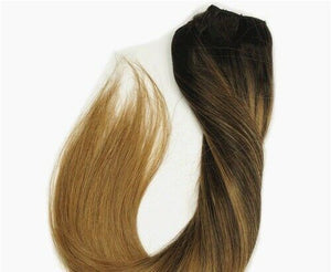 Luxury Clip In Human Hair Extensions #2/6 Balayage Remy Ombre Straight 7pcs 120g