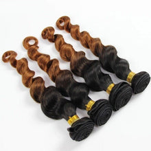 Load image into Gallery viewer, Luxury Loose Wave Brazilian Auburn Ombre #30 Virgin Human Hair Extensions Weave
