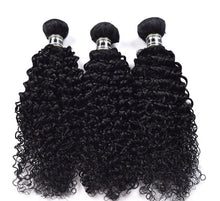Load image into Gallery viewer, Luxury Jet Black #1 Kinky Curly Brazilian Virgin Human Hair Extensions Weave
