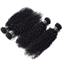 Load image into Gallery viewer, Luxury Jet Black #1 Kinky Curly Brazilian Virgin Human Hair Extensions Weave
