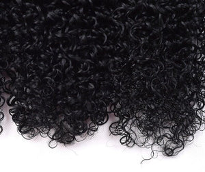 Luxury Jet Black #1 Kinky Curly Brazilian Virgin Human Hair Extensions Weave