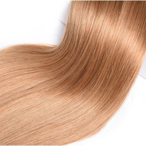 Luxury Peruvian #1b/27 Ombre Honey Blonde Straight Human Hair Extensions 10A