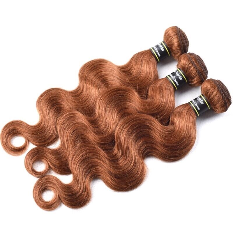 Luxury Body Wave Brazilian Auburn 30 Wavy Virgin Human Hair