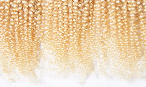 Luxury Kinky Curly Brazilian Bleach Blonde #613 Virgin Human Hair Extensions