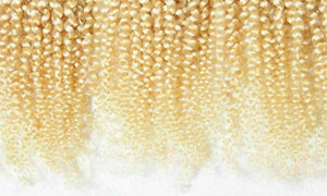 Luxury Kinky Curly Brazilian Platinum Blonde #613 Virgin Human Hair Extensions