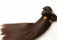 Load image into Gallery viewer, Luxury Silky Straight Peruvian Dark Brown #2 Virgin Human Hair Extensions
