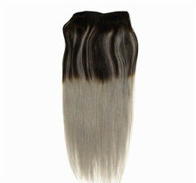 Load image into Gallery viewer, Luxury Clip In Human Hair Extensions #1B/Grey Balayage Remy Ombre Straight 120g
