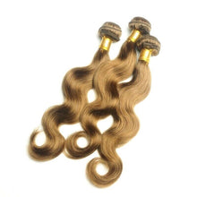 Load image into Gallery viewer, Luxury Body Wave Peruvian Light Brown #8 Virgin Human 7A Hair Extensions Weave
