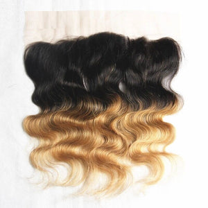 Luxury Brazilian Two Tone Honey Blonde Body Wave Ombre Hair Extensions + Frontal