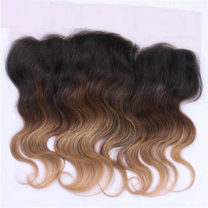 Luxury Brazilian Three Tone Blonde Body Wave Ombre Hair Extensions + Frontal