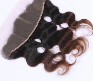 Luxury Brazilian Three Tone Ombre Auburn #30 Body Wave Hair Extensions + Frontal