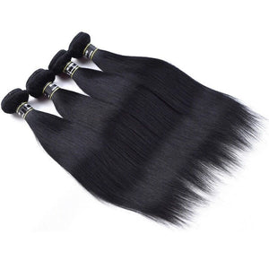 Luxury Jet Black #1 Silky Straight Peruvian Virgin Human Hair Extensions Weave