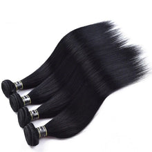 Load image into Gallery viewer, Luxury Jet Black #1 Silky Straight Peruvian Virgin Human Hair Extensions Weave
