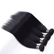 Load image into Gallery viewer, Luxury Jet Black #1 Silky Straight Peruvian Virgin Human Hair Extensions Weave
