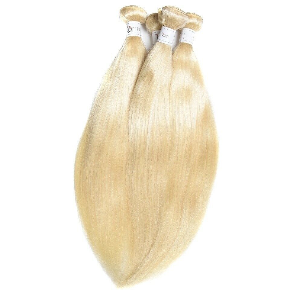 Luxury Russian #613 Bleach Blonde Body Wave Human Hair Extensions 10A Straight