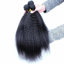 Load image into Gallery viewer, Luxury Kinky Straight Brazilian Virgin Human Hair Extensions 7A Weave Weft

