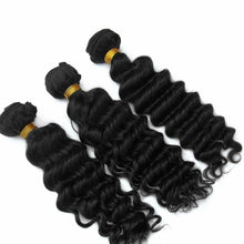 Load image into Gallery viewer, Luxury Deep Wave Brazilian Wavy Virgin Human Hair Extensions 7A Weave Weft
