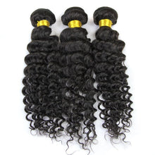 Load image into Gallery viewer, Luxury Deep Wave Brazilian Wavy Virgin Human Hair Extensions 7A Weave Weft
