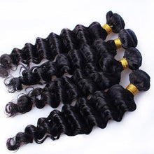 Load image into Gallery viewer, Luxury Deep Wave Brazilian Wavy Virgin Human Hair Extensions 7A Weave Weft
