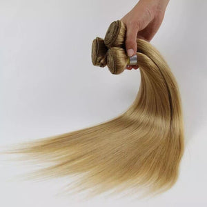 Luxury Brazilian Silky Straight Honey Blonde #27 Virgin Human Hair Extensions