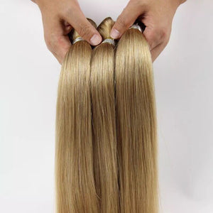 Luxury Brazilian Silky Straight Honey Blonde #27 Virgin Human Hair Extensions