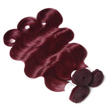 Load image into Gallery viewer, Luxury Peruvian Burgundy Red #99J Body Wave Virgin Human Hair Extensions 10A
