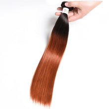Load image into Gallery viewer, Luxury Peruvian #1b/350 Copper Red Straight Human Virgin Hair Extensions 10A

